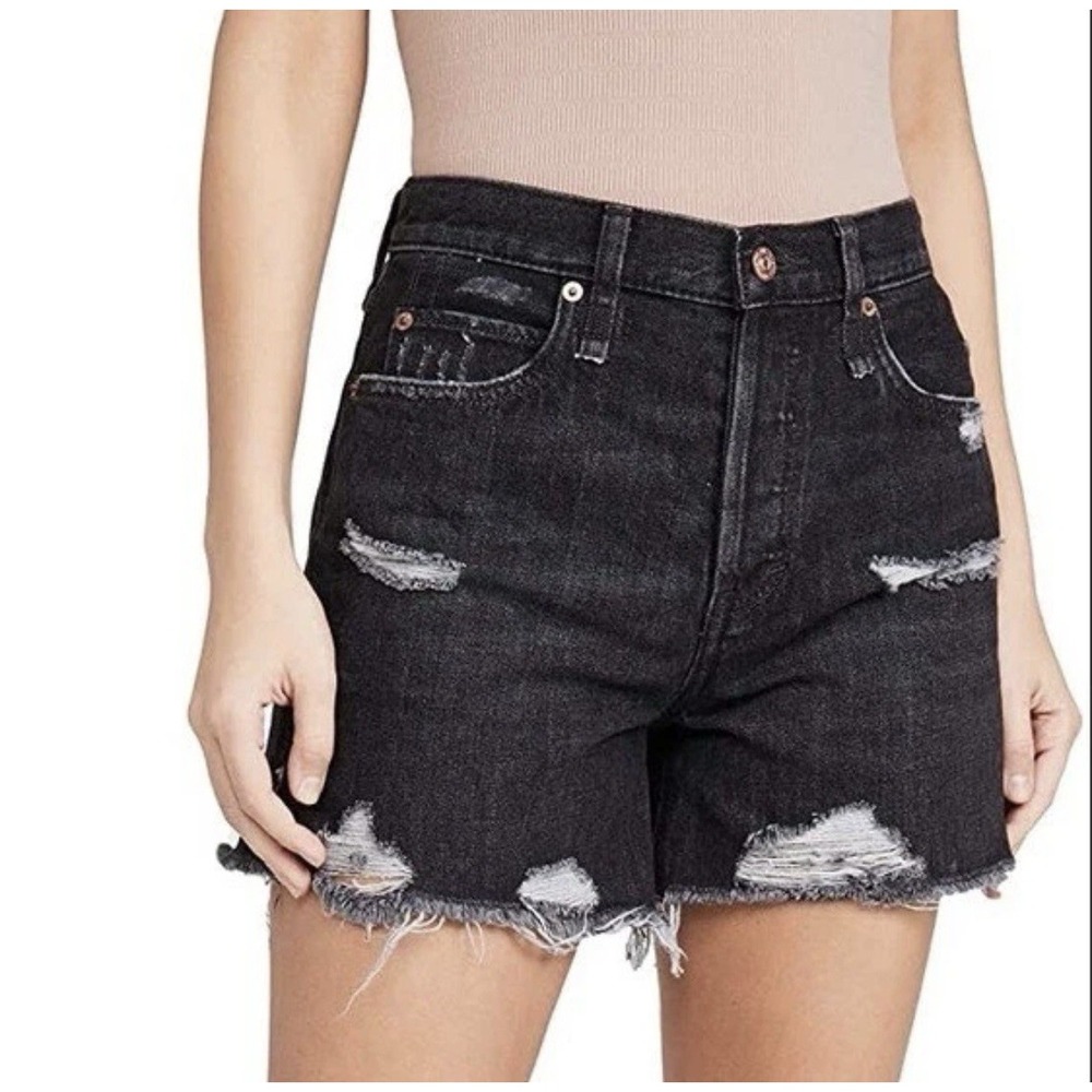 New Free People We The Free Shorts Women's Size 28 Black Distressed‎ Cut-Off